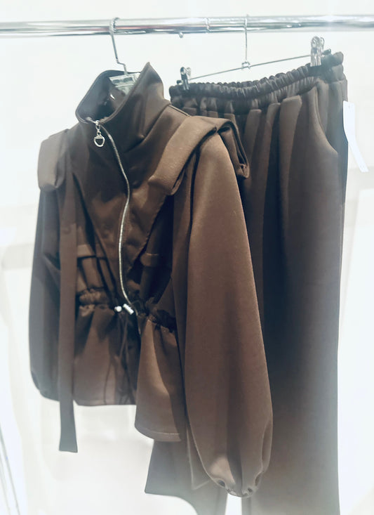 ROXIE Brown Zip Jacket & Joggers Co-Ord