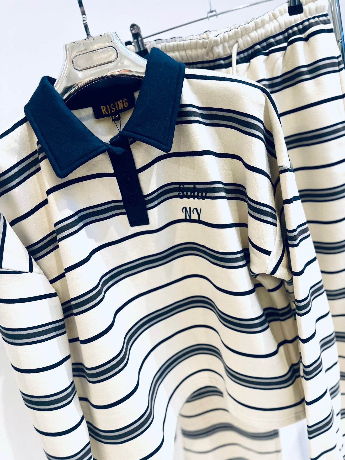 SOHO Navy Striped Rugby Jumper & Trousers Co-Ord