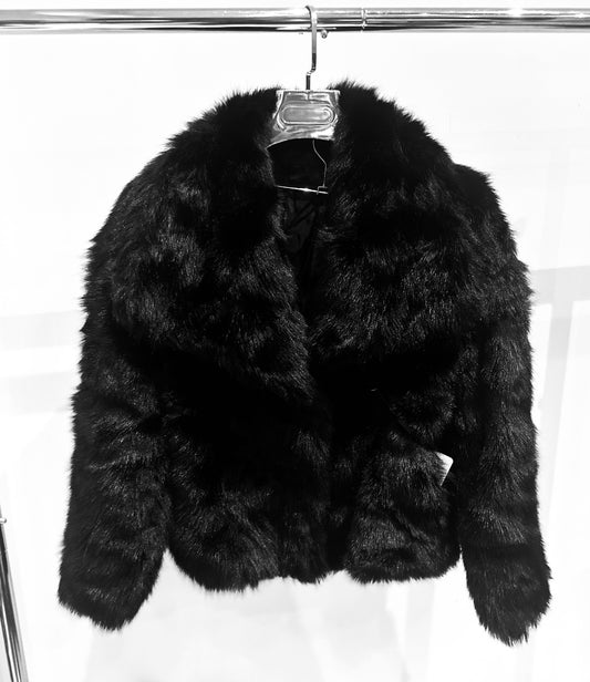 COCO Black Faux Fur Jacket