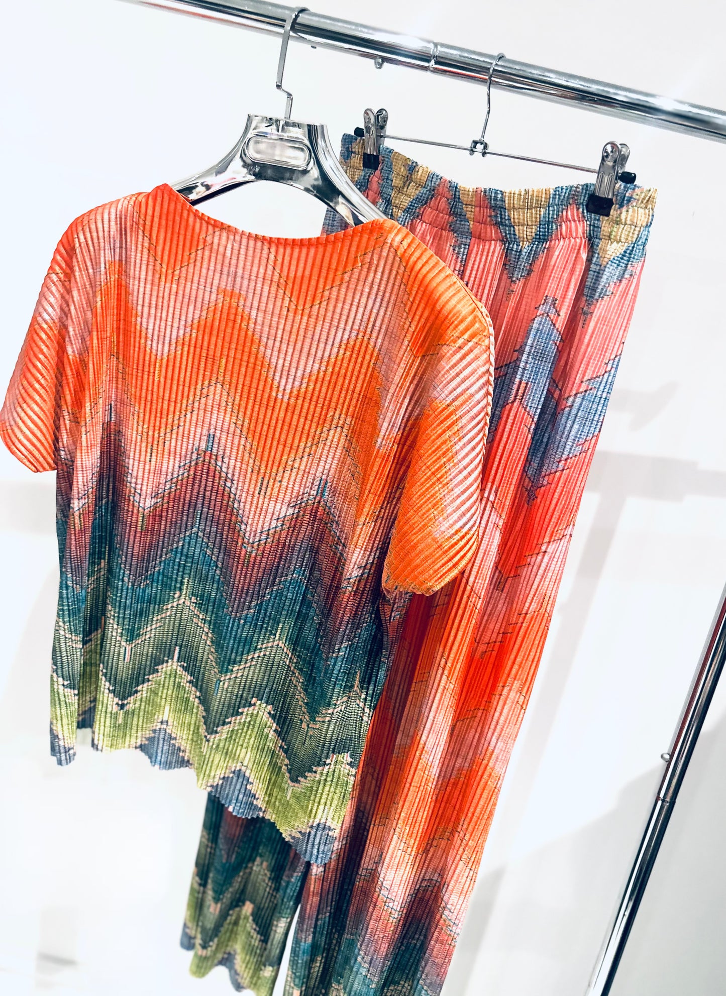 JIANNA Orange Zig Zag Printed Co-Ord
