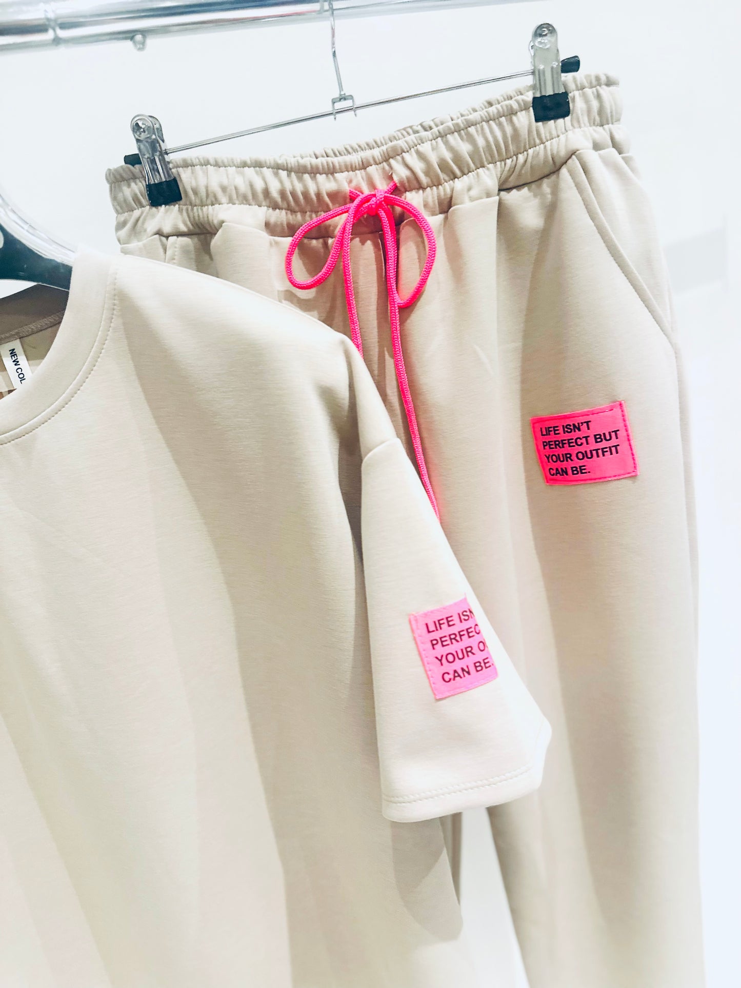 AMARA Beige TShirt & Joggers Tracksuit
