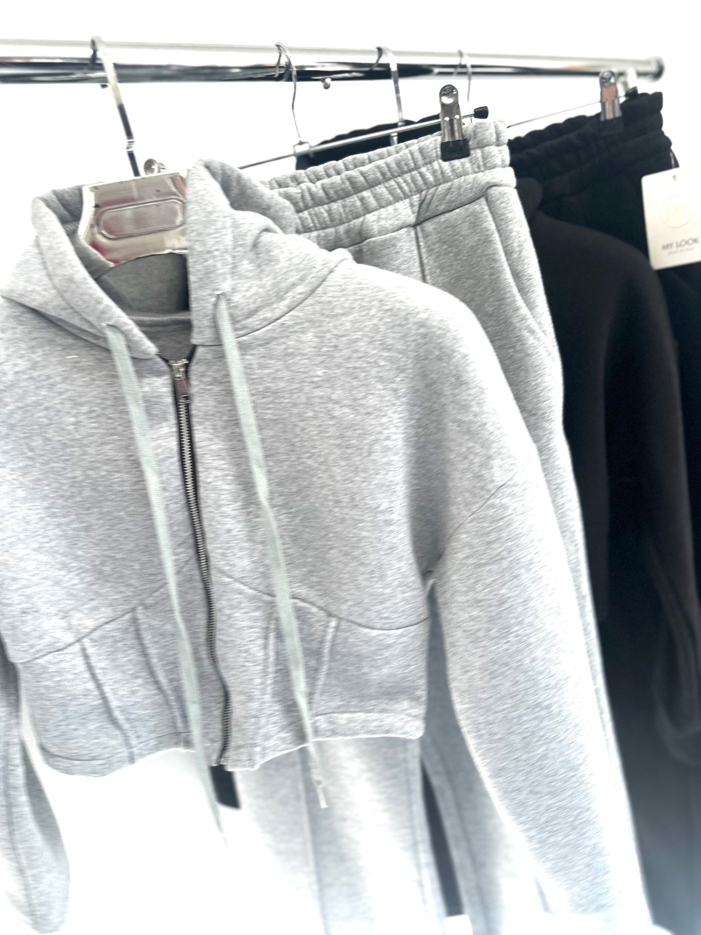 BRIELLE Black Corset Style Jacket & Joggers Tracksuit