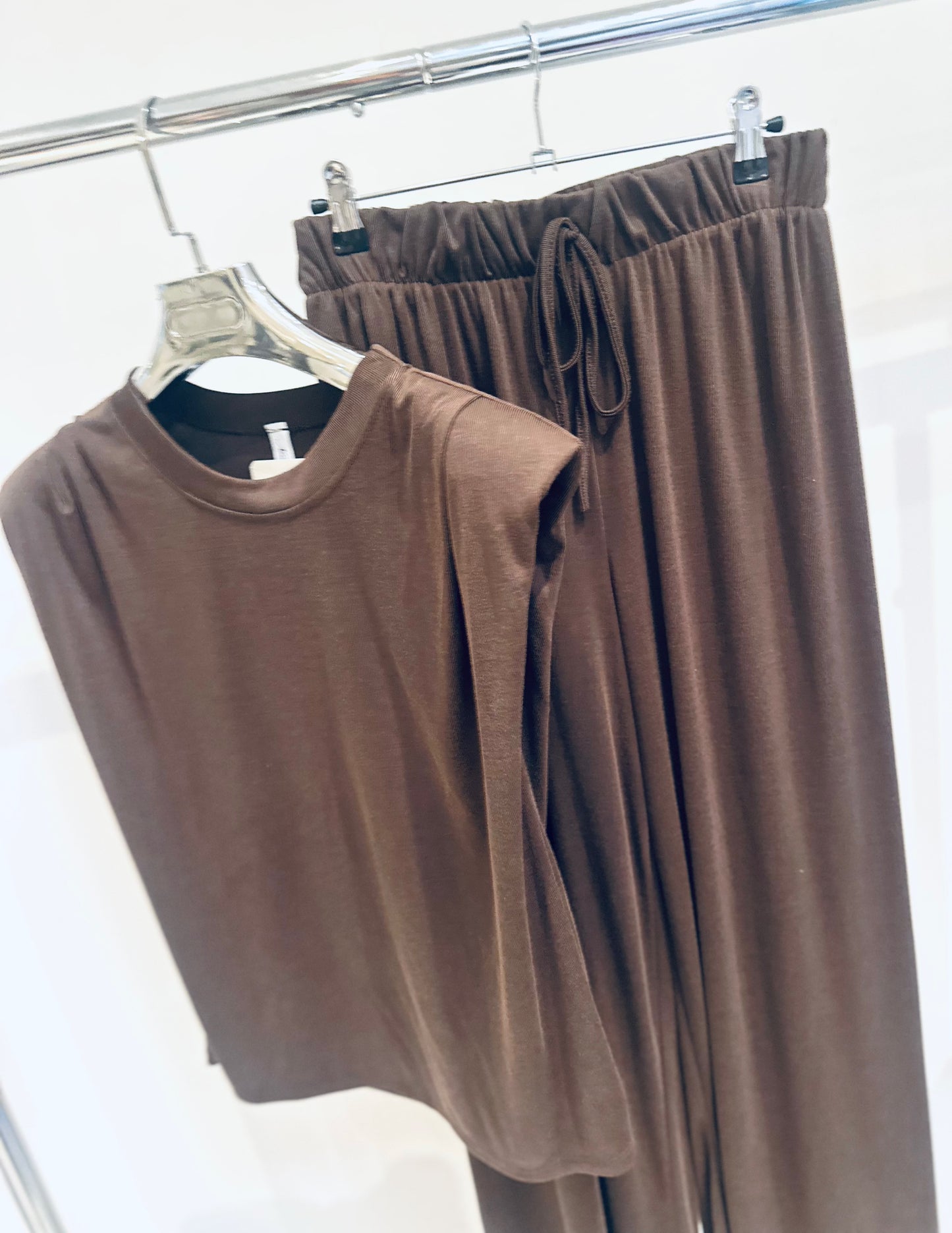 CECILY Brown Shoulder Pad Co-Ord