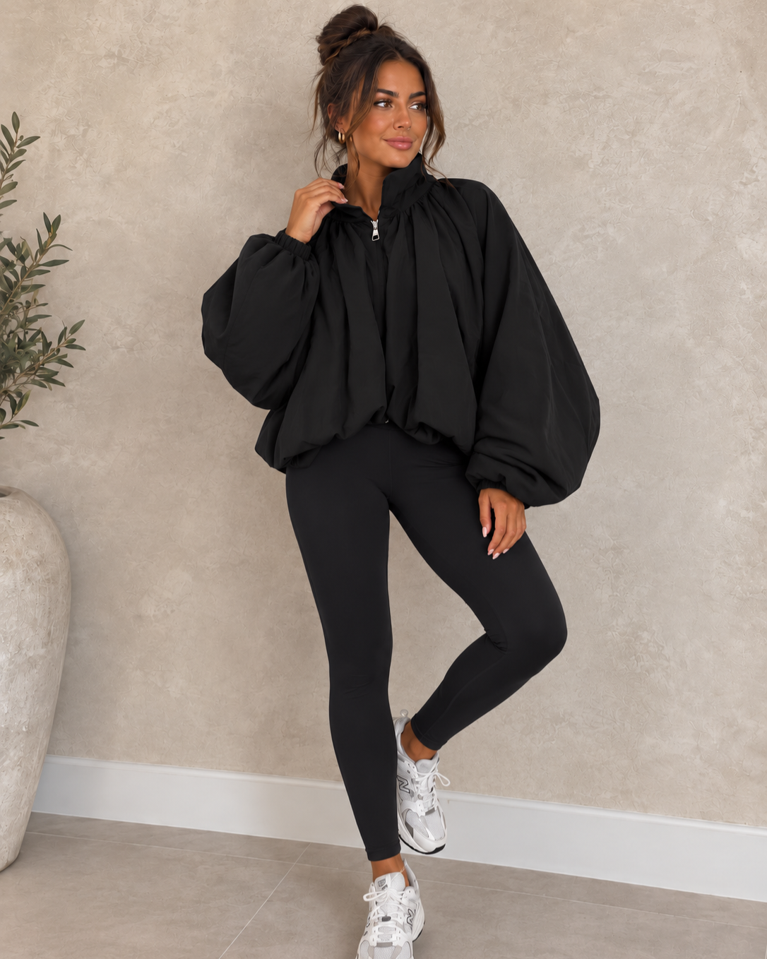 SOLENE Black Oversized Jacket