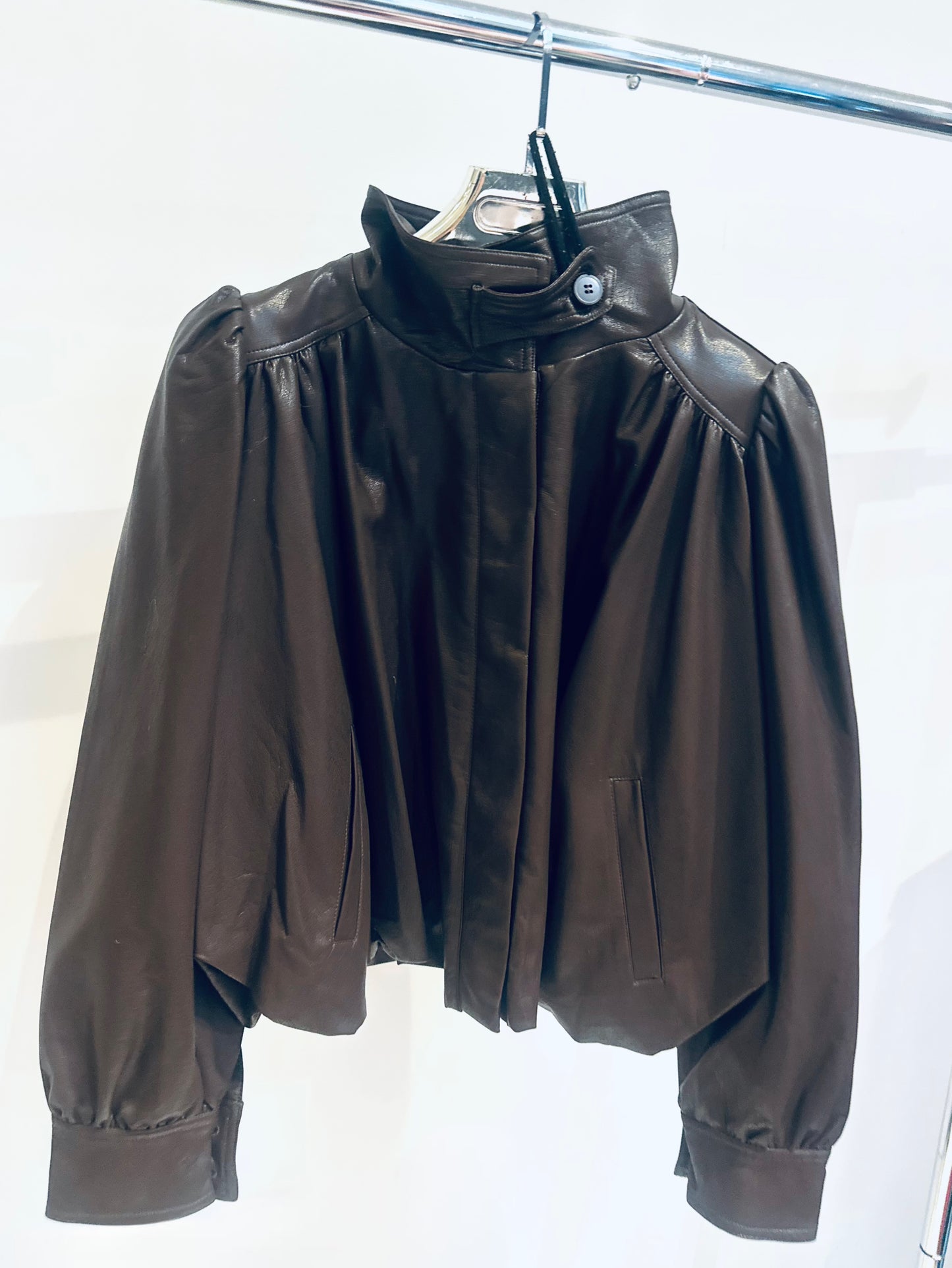 AURELIA Brown Faux Leather Jacket