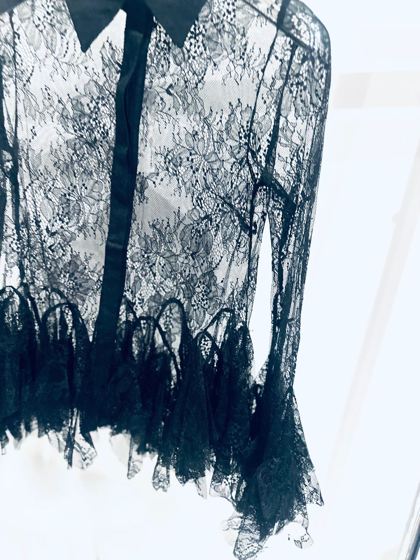 LOURDES Black Lace Shirt