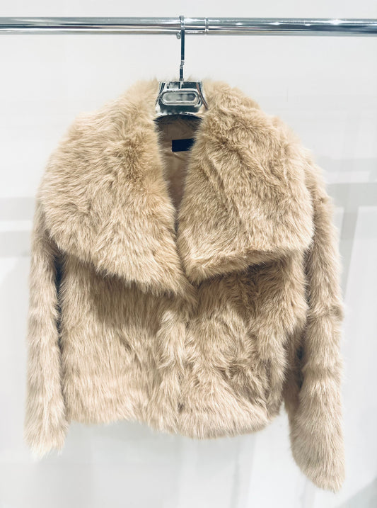 COCO Taupe Faux Fur Jacket