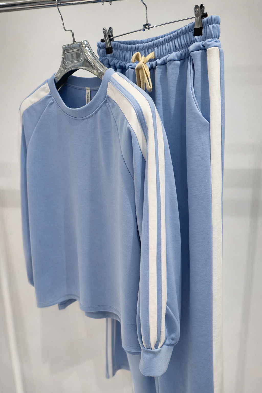 ZAVITA Blue Striped Top & Wide Leg Pants Oversized Co-Ord