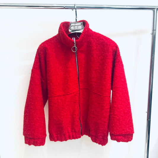ISKRA Red Fleece Zip Up Jacket