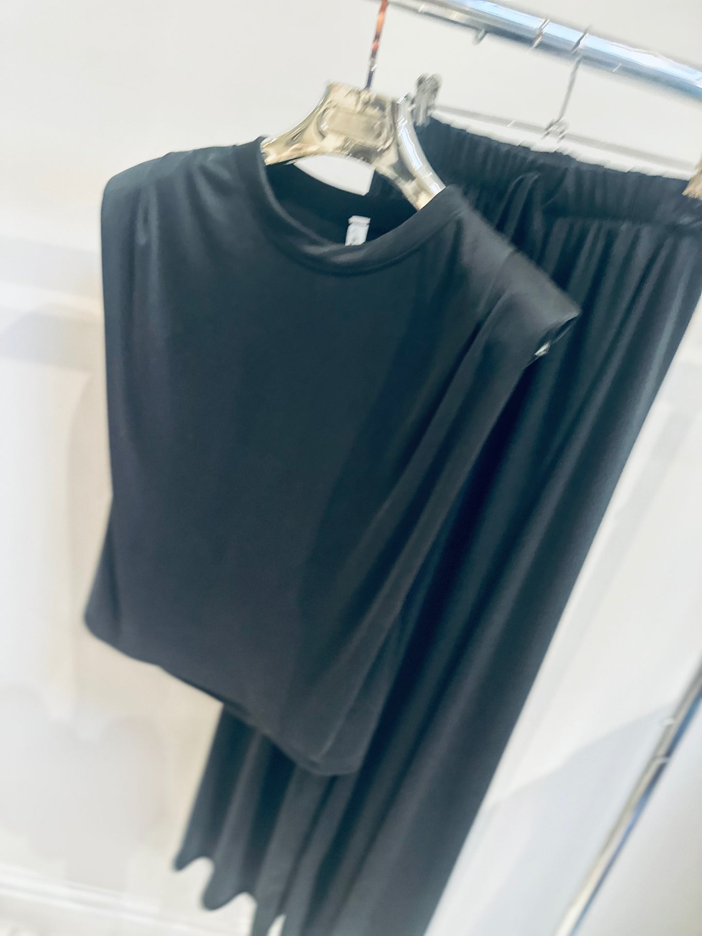 CECILY Black Shoulder Pad Co-Ord