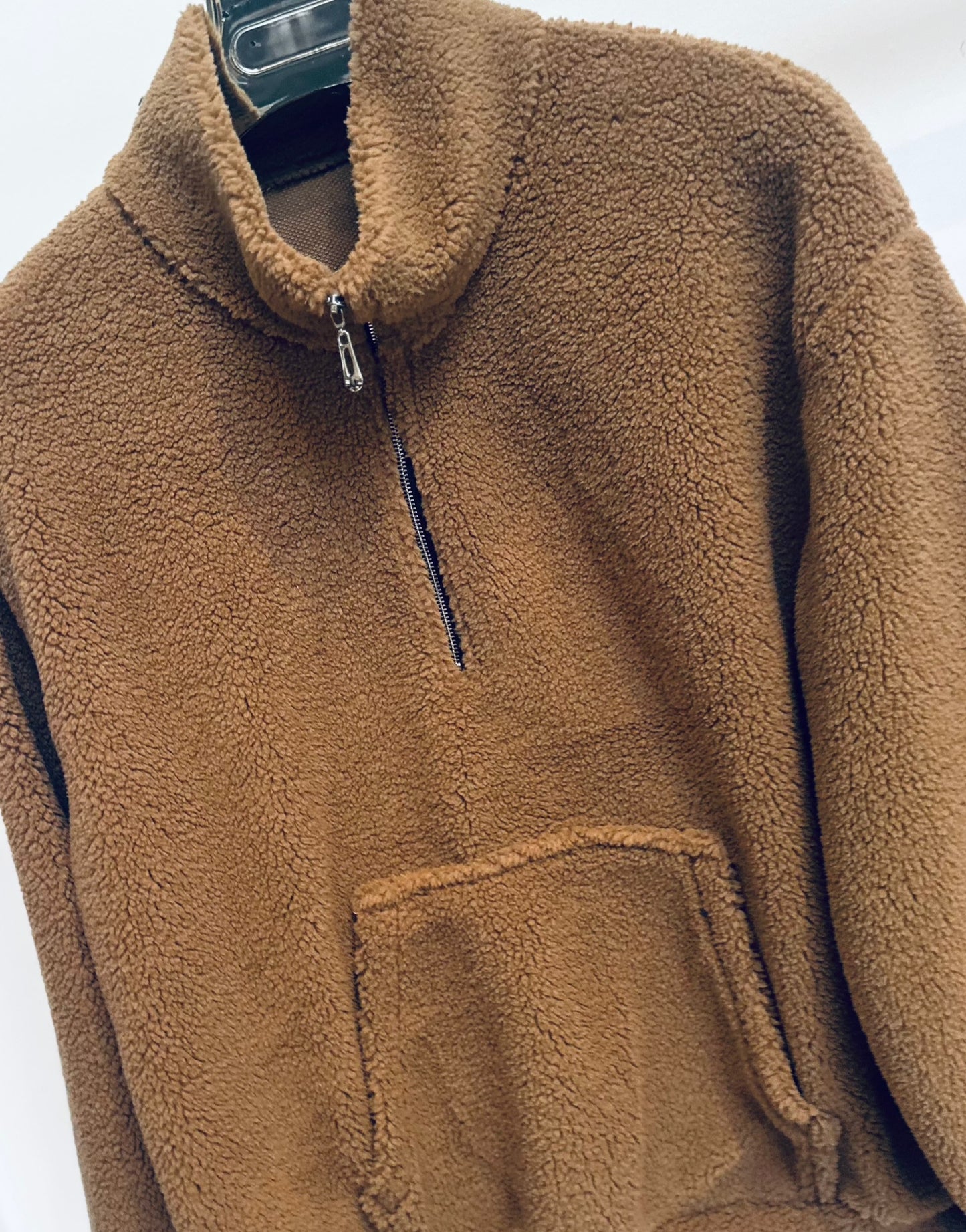 TAMARA Camel Half Zip Teddy Fleece
