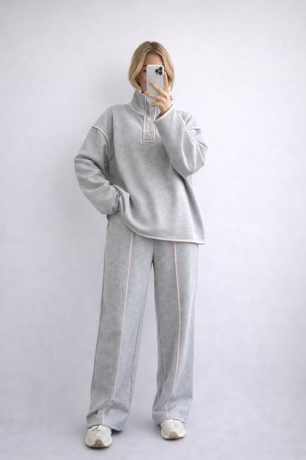 ZARIA Grey Sweater & Trousers Lounge Set