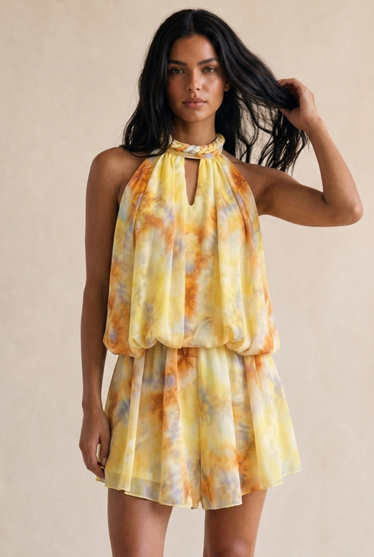 FIA Yellow Tie Dye Playsuit