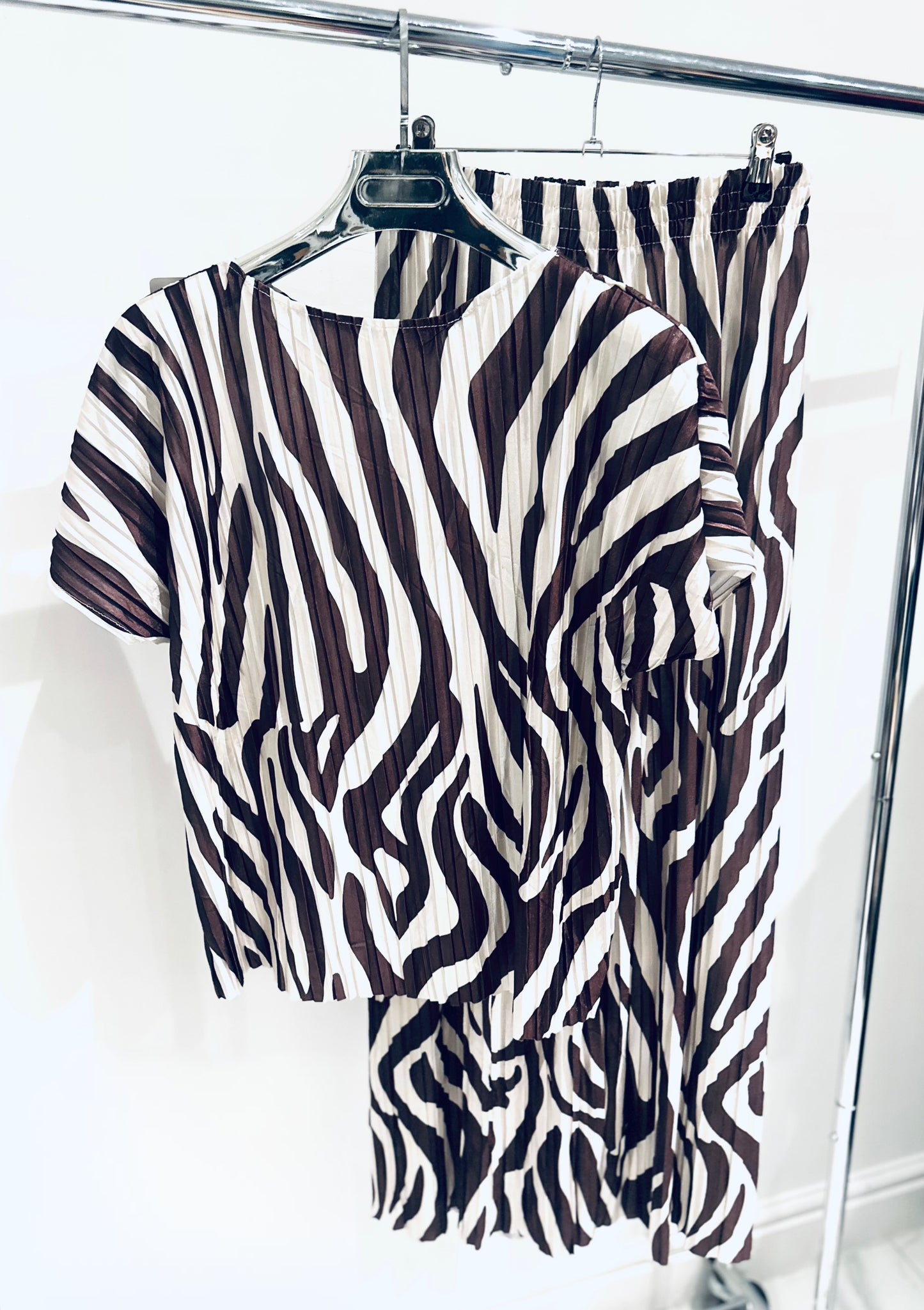 BELVIE Brown Zebra Print Co-Ord