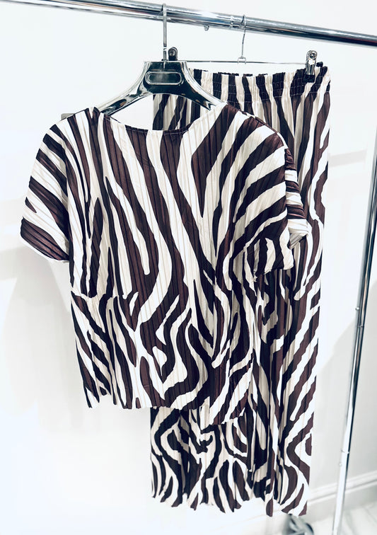 BELVIE Brown Zebra Print Co-Ord
