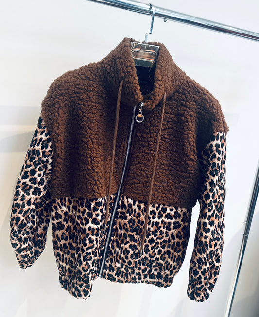 ROMILLY Brown Leopard Zip Jacket