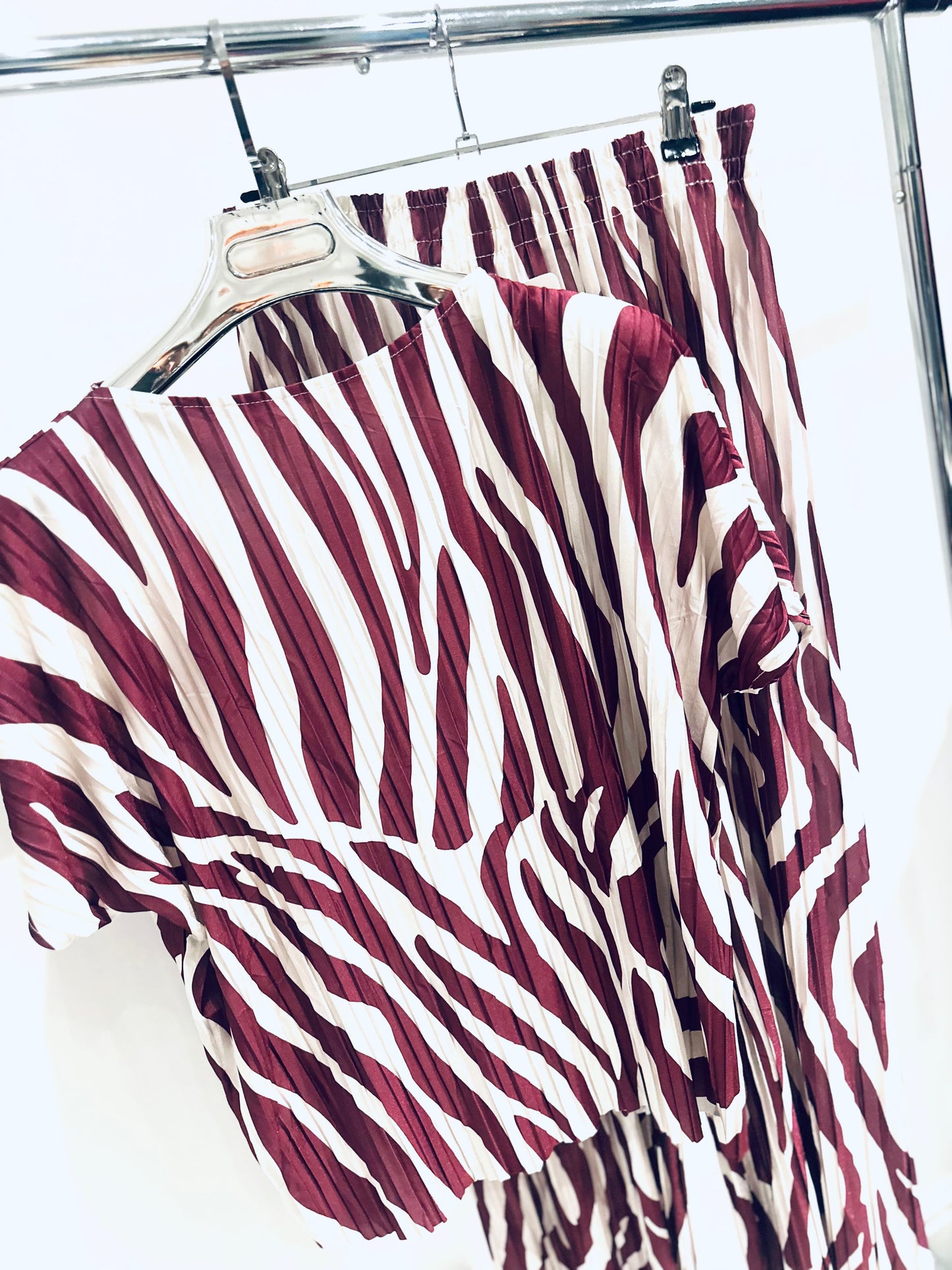 BELVIE Burgundy Zebra Print Co-Ord