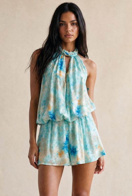 FIA Mint Tie Dye Playsuit