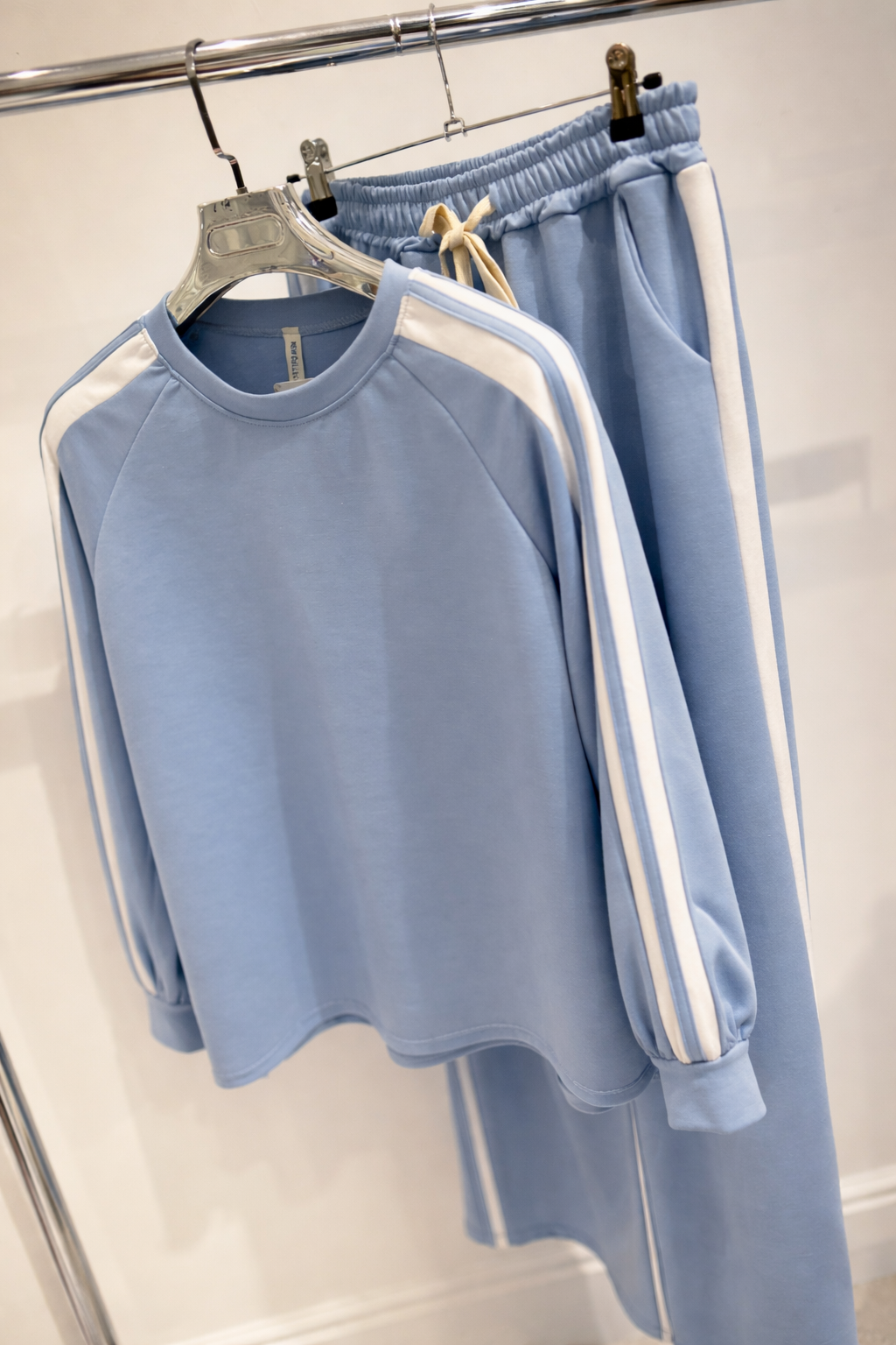 ZAVITA Blue Striped Top & Wide Leg Pants Oversized Co-Ord
