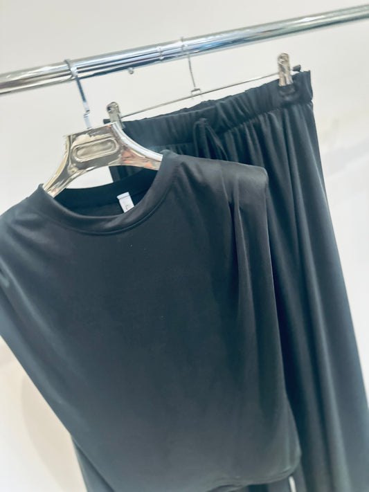 CECILY Black Shoulder Pad Co-Ord