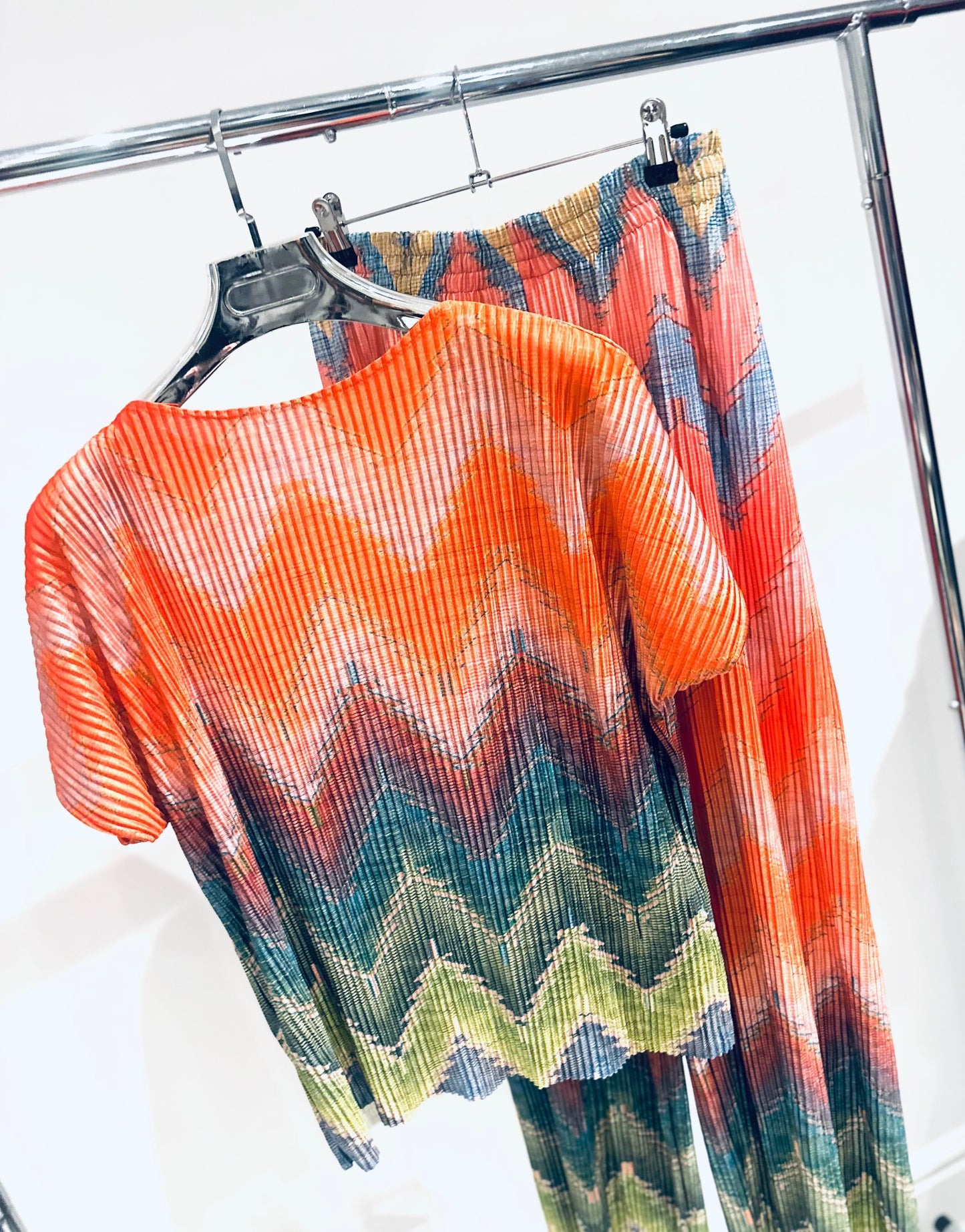 JIANNA Orange Zig Zag Printed Co-Ord