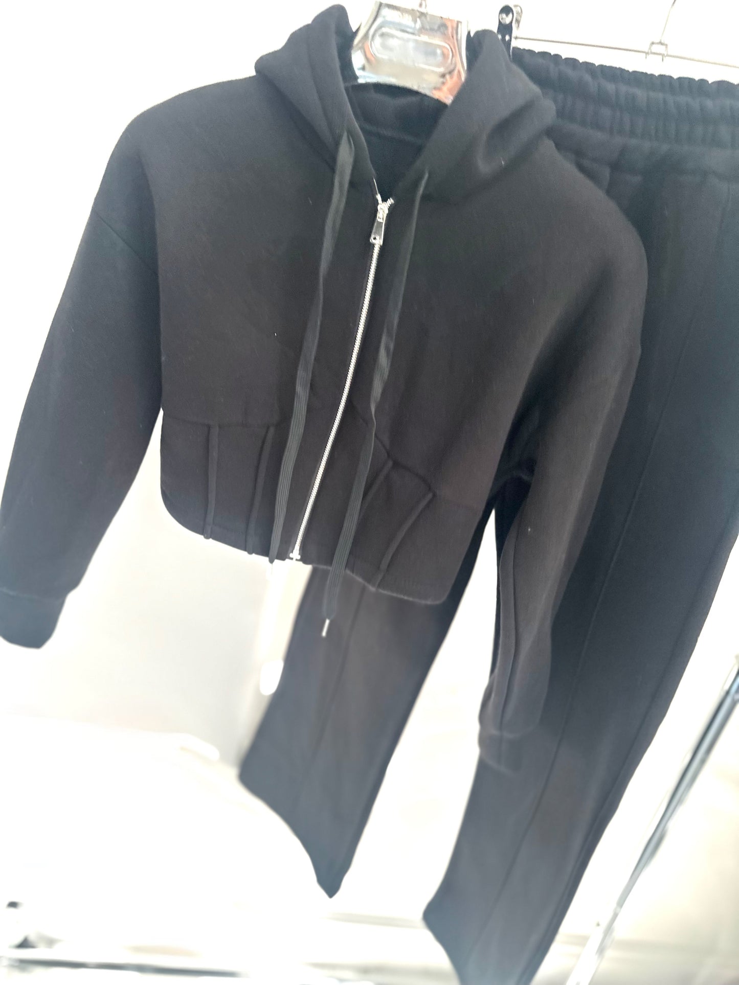 BRIELLE Black Corset Style Jacket & Joggers Tracksuit