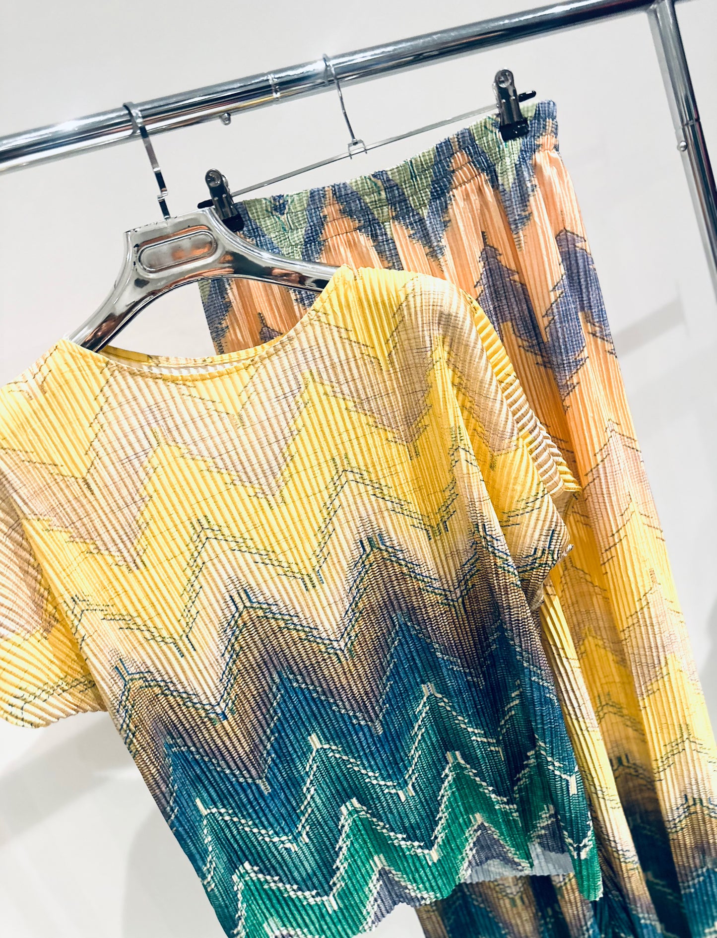 JIANNA Yellow Zig Zag Printed Co-Ord