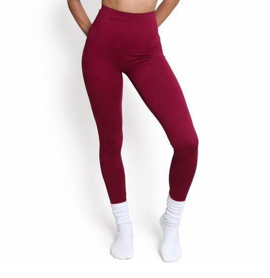 ZENA Burgundy High Waisted Buttery Soft Leggings